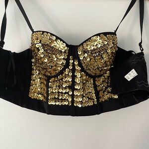 Sexy bralette crop top with sequins ONLY WORN ONCE
